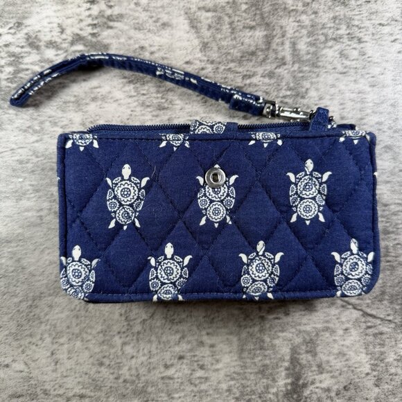 VERA BRADLEY All in One Wristlet Crossbody Wallet Sea Turtles Navy - Picture 2 of 7